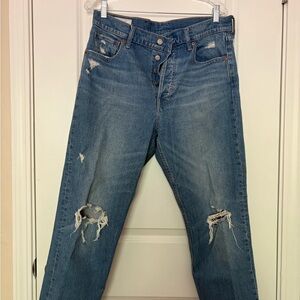 GAP Cheeky Straight High Rise Blue Denim
